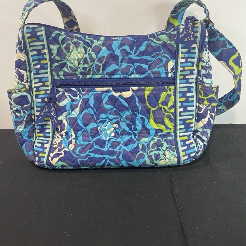 Vera Bradley Katalina Blues Crossbody Purse Diaper Bag Blue And Green Floral